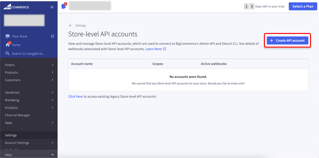 BigCommerce Create API Accounts BigCommerce Create API Accounts