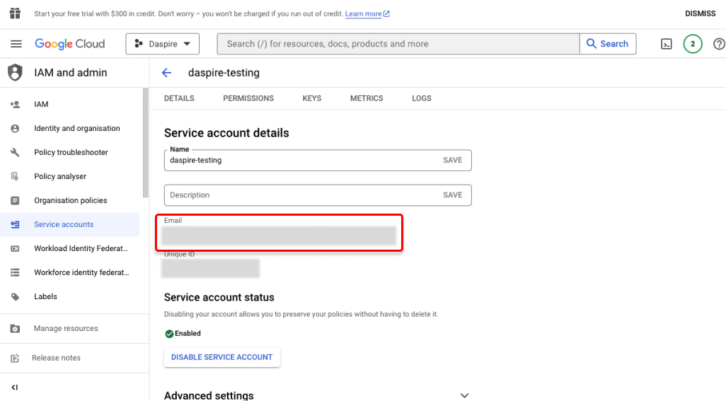 GA4 Service Account Email GA4 Service Account Email