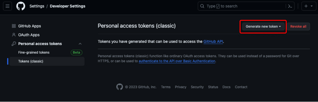 GitHub personal access token GitHub personal access token
