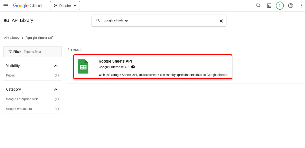 Google Sheets API Google Sheets API
