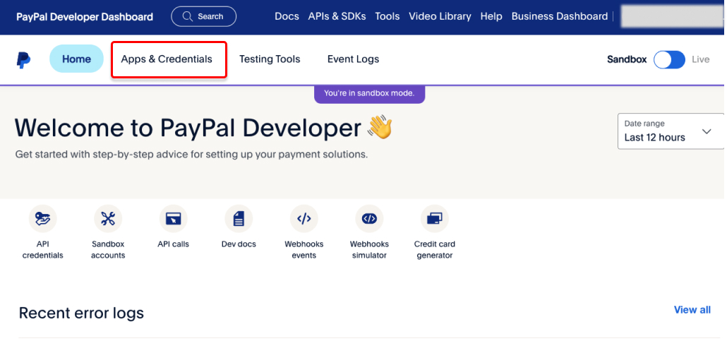 Paypal Apps & Creds Paypal Apps & Creds