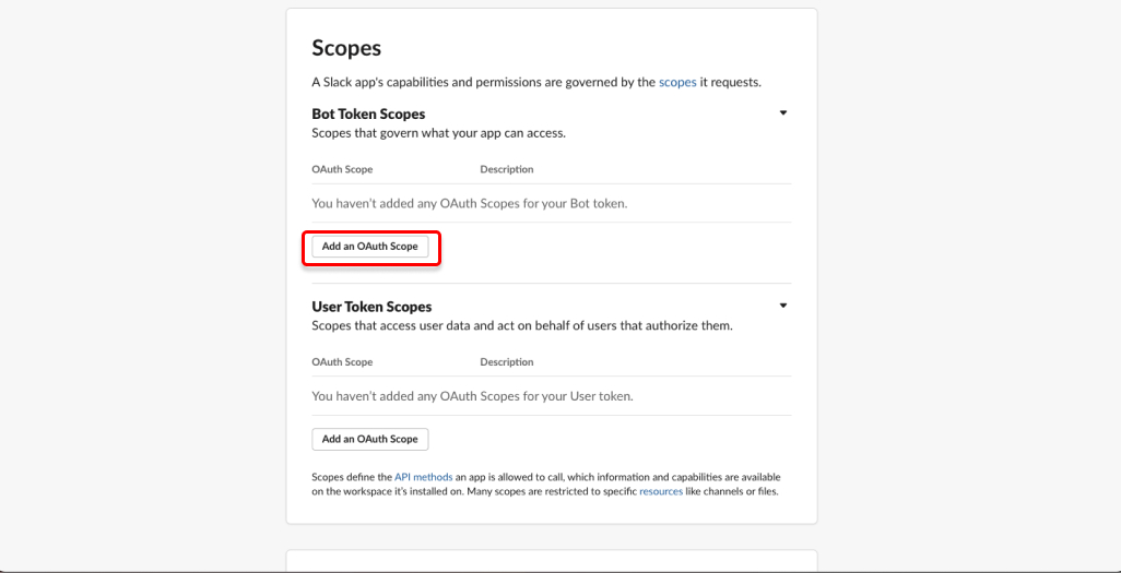 Slack OAuth Scopes Slack OAuth Scopes