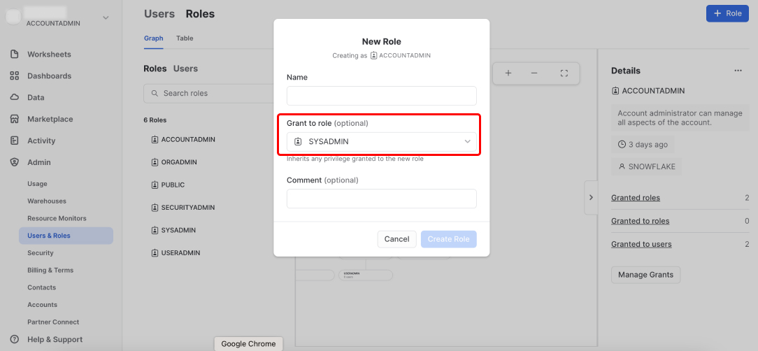 Snowflake New Role Snowflake New Role