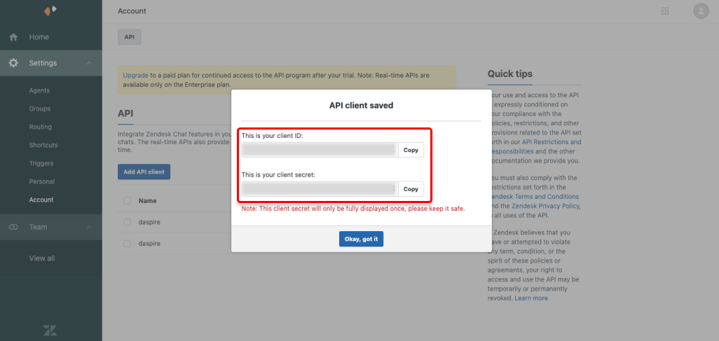 Zendesk Chat Client Details Zendesk Chat Client Details