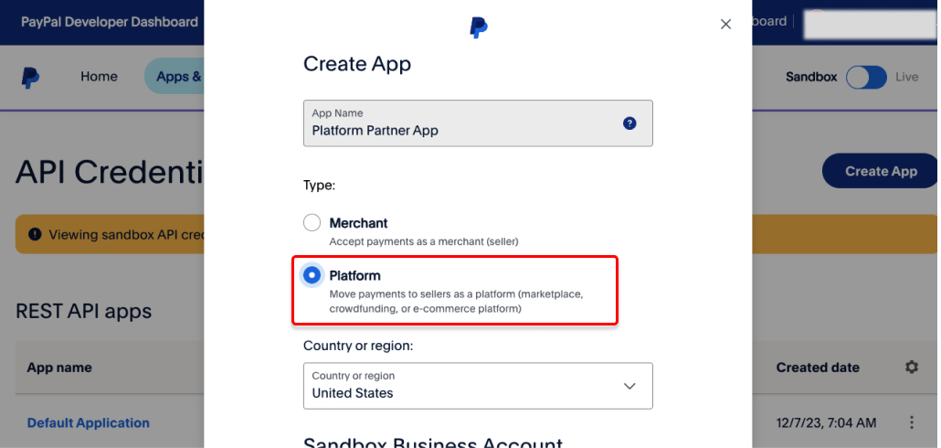 Paypal App Type Paypal App Type