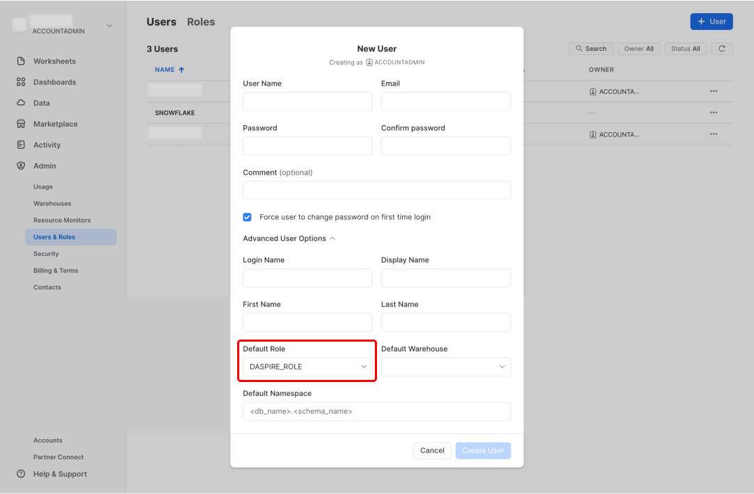 Snowflake New User Snowflake New User