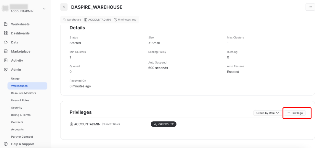 Snowflake Warehouse Privileges Snowflake Warehouse Privileges